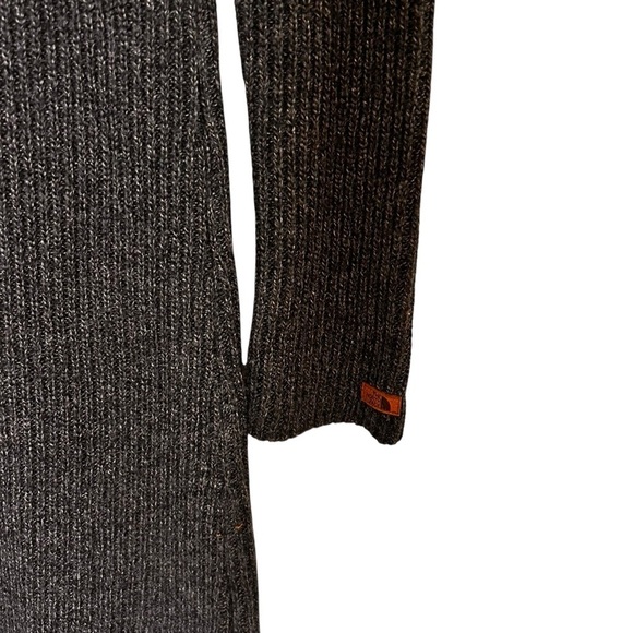The North Face V-Neck Alpaca Wool Knit Saguaro Sweater Dress- Grey- Size XS - Picture 7 of 12